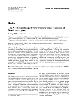 Transcriptional Regulation at Notch Target Genes