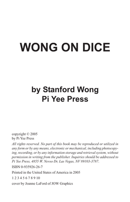 Wong on Dice