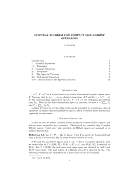 Spectral Theorem for Compact Self-Adjoint Operators