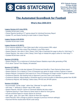 The Automated Scorebook for Football