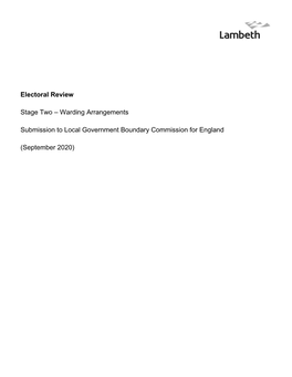 Electoral Review Stage Two – Warding