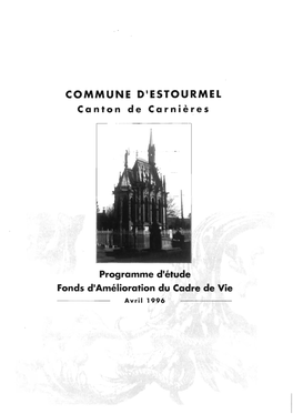 Programme D'étude Amélioration Cadre De Vie Estourmel