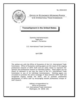 Transshipment in the United States