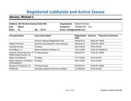 Active Registration and Issues