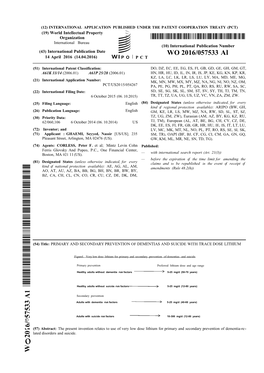 WO 2016/057533 Al 14 April 2016 (14.04.2016) P O P C T