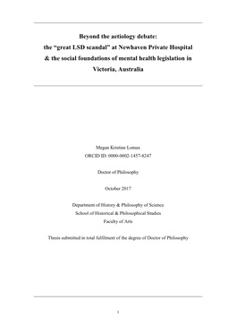 The “Great LSD Scandal” at Newhaven Private Hospital & the Social Foundations of Mental He