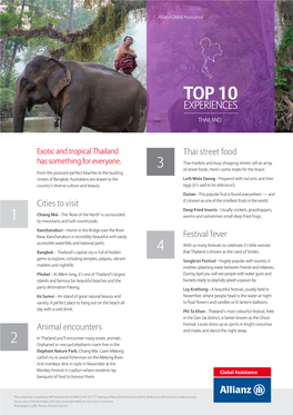 Top 10 Experiences Thailand