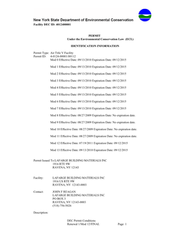 4012400001 DEC Permit Conditions Renewal 1