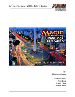 GP Buenos Aires 2015: Travel Guide