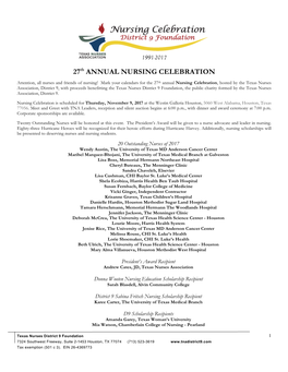 27Th ANNUAL NURSING CELEBRATION