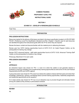 A-Cr-Ccp-805/Pf-001 M507.01-1 Common Training