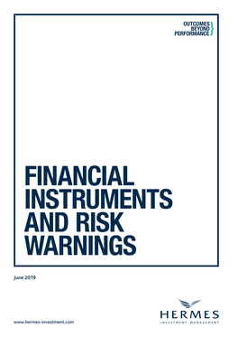 Financial Instruments and Risk Warnings