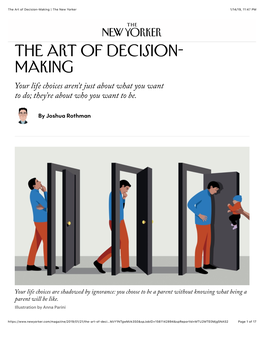 The Art of Decision-Making | the New Yorker 1/14/19, 11�47 PM