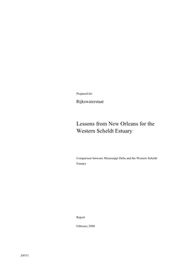 Lessons from New Orleans for the Western Scheldt Estuary