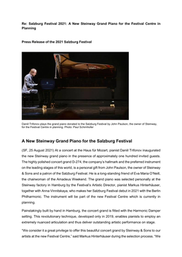 A New Steinway Grand Piano for the Salzburg Festival