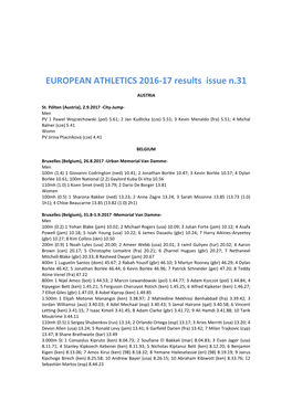 EUROPEAN ATHLETICS 2016-17 Results Issue N.31
