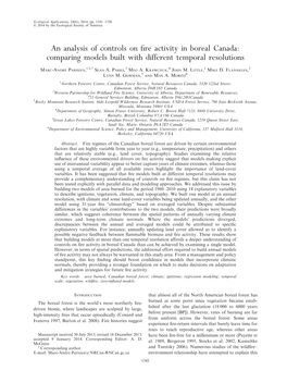 An Analysis of Controls on Fire Activity in Boreal Canada