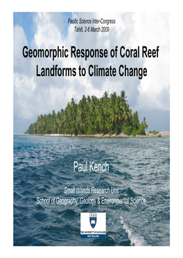 Geomorphic Response of Coral Reef Landforms to Climate Change