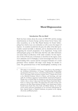 Moral Dispossession Interdisciplines 2 (2011)