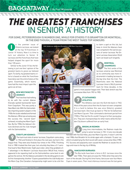 The Greatest Franchises in Senior ‘A’ History for Some, Peterborough Is Number One, While for Others It Is Brampton Or Montreal