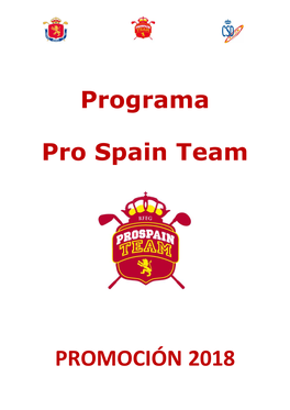 Programa Pro Spain Team PROMOCIÓN 2018