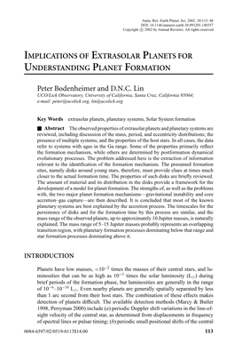 Implications of Extrasolar Planets for Understanding Planet Formation