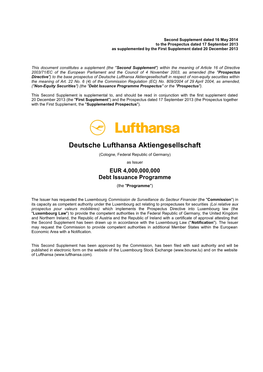 Deutsche Lufthansa Aktiengesellschaft in Respect of Non-Equity Securities Within the Meaning of Art