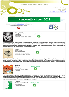 Liste Des Nouveautés Cd