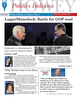 Lugar/Mourdock: Battle for GOP Soul