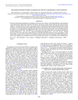 The White Dwarfs Within 20 Parsecs of the Sun: Kinematics and Statistics