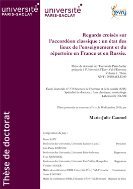 Accordéon Classique : Un État Des Lieux De L’Enseignement Et Du Répertoire En France Et En Russie