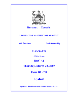 Nunavut Hansard 627