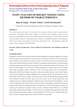 Flow Analysis of Rocket Nozzle Using Method of Characteristics