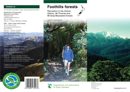 Canterbury Foothills Forests Brochure