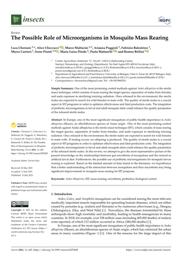 The Possible Role of Microorganisms in Mosquito Mass Rearing