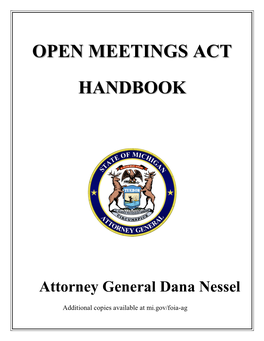 Open Meetings Act Handbook