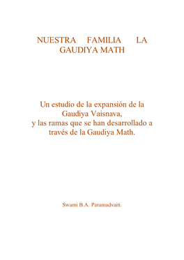 Nuestra Familia La Gaudiya Math