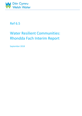 Water Resilient Communities: Rhondda Fach Interim Report