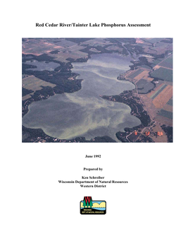 Red Cedar River/Tainter Lake Phosphorus Assessment