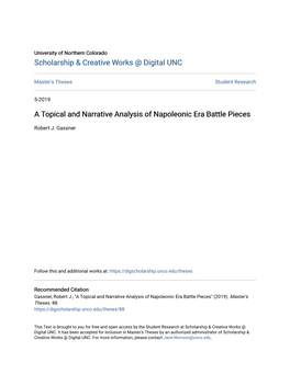 A Topical and Narrative Analysis of Napoleonic Era Battle Pieces