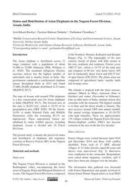 Status and Distribution of Asian Elephants in the Nagaon Forest Division, Assam, India