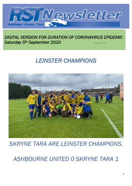 Leinster Champions Skryne Tara Are Leinster Champions. Ashbourne