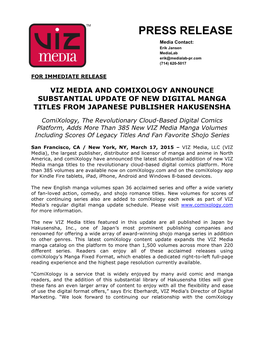 PRESS RELEASE Media Contact