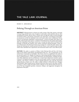 Policing Through an American Prism Abstract