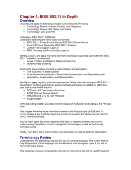 Chapter 4: IEEE 802.11 in Depth