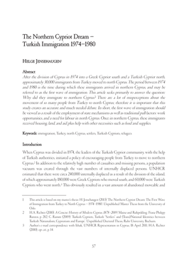 The Northern Cypriot Dream – Turkish Immigration 1974–1980