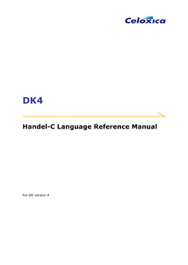 Handel-C Language Reference Manual