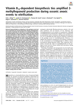 Vitamin B12-Dependent Biosynthesis Ties Amplified 2-Methylhopanoid