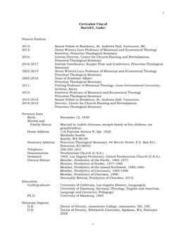 Dr. Guder's CV