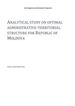 Analytical Study on Optimal Administrative-Territorial Structure for Republic of Moldova